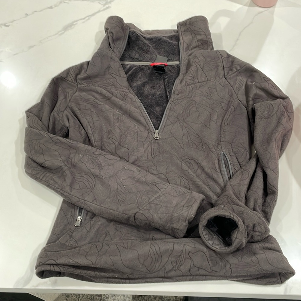 Brown north face 1/4 zip fleece